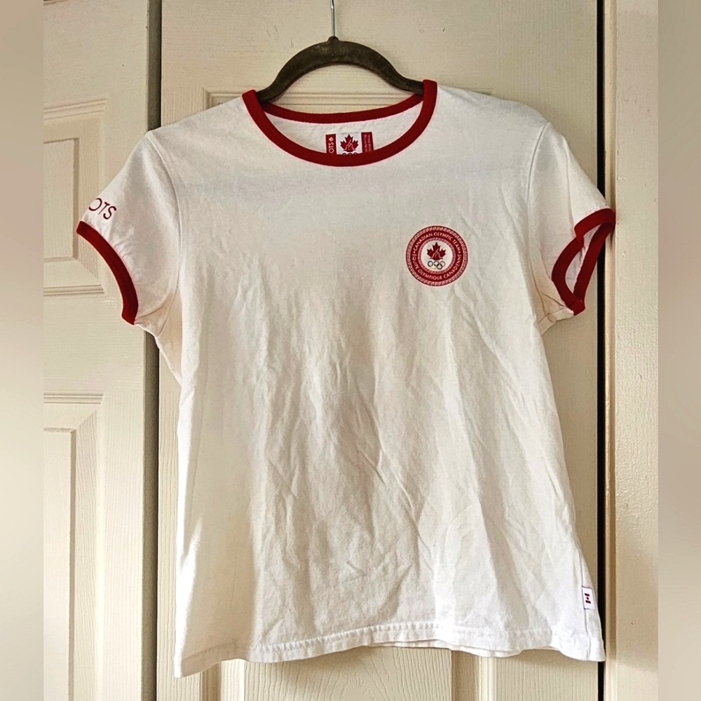 White and Red Canadian Olympic T-Shirt